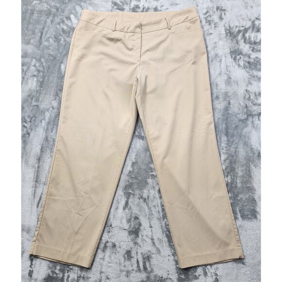 JMS Just My Size Pants Womens 22W Tan Khaki Straight Leg Chino Stretch Office - Picture 1 of 11